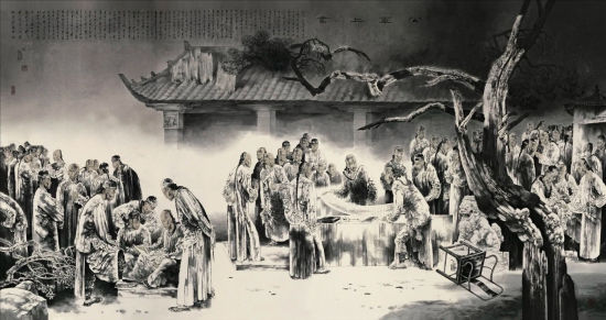 孔维克 公车上书 中国画 308cm×600cm 2009年(“国家重大历史题材美术创作工程”入选作品)